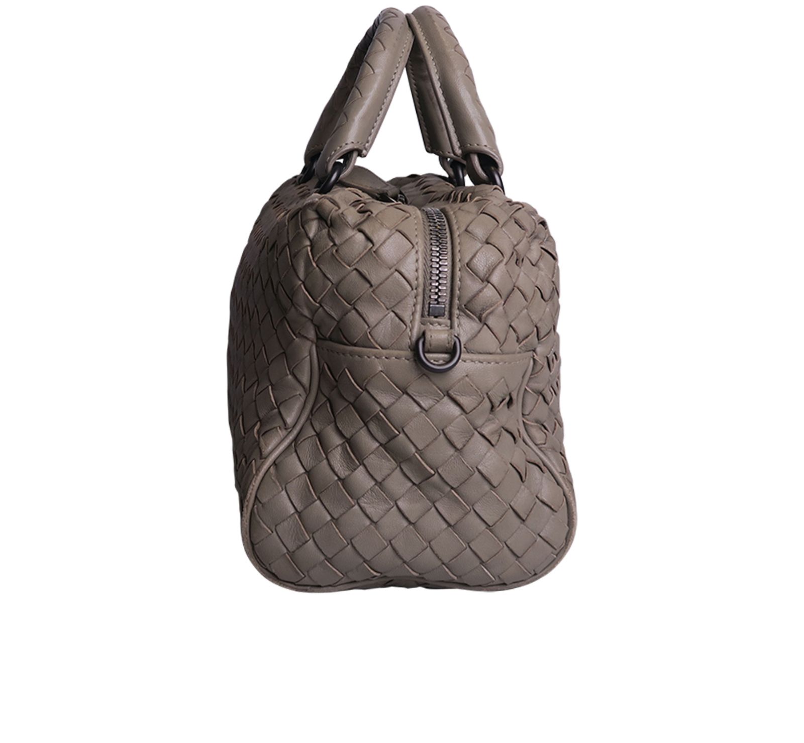 Convertible Intercciato Small Boston Bag, Bottega Veneta